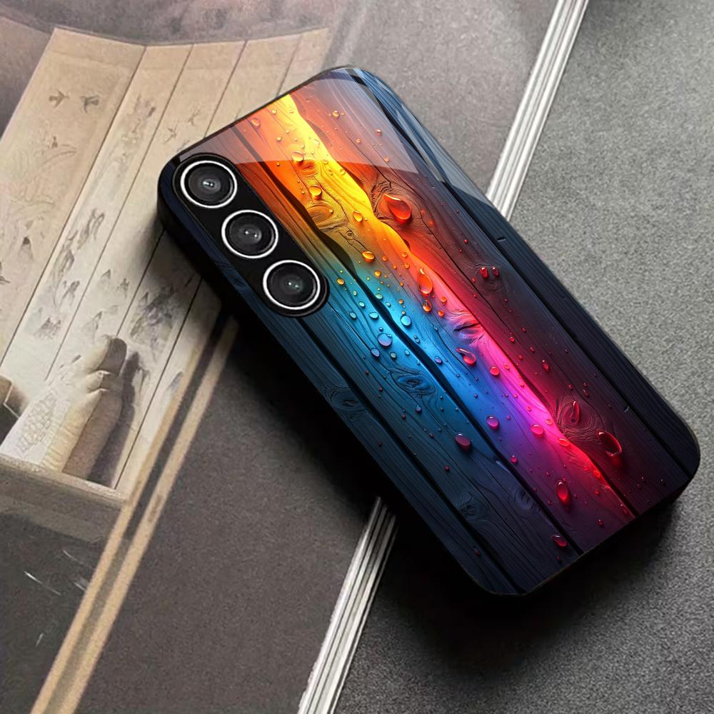 Pc Case Tempered Glass - Colorful wood grain tempered glass phone