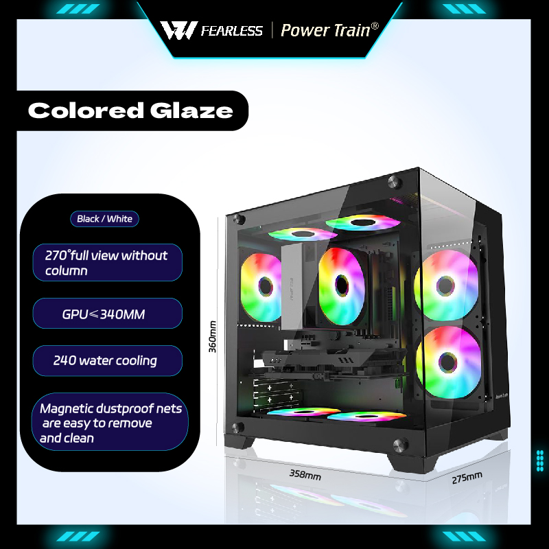 Pc Gaming Dell - Power Train Coloured Glaze MATX Gabinetes