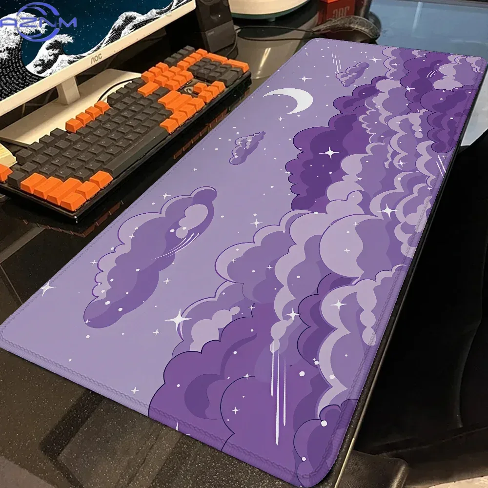 Pc Gaming Cloud Free - Cloud Moon mouse pad Purple,Desk Mat