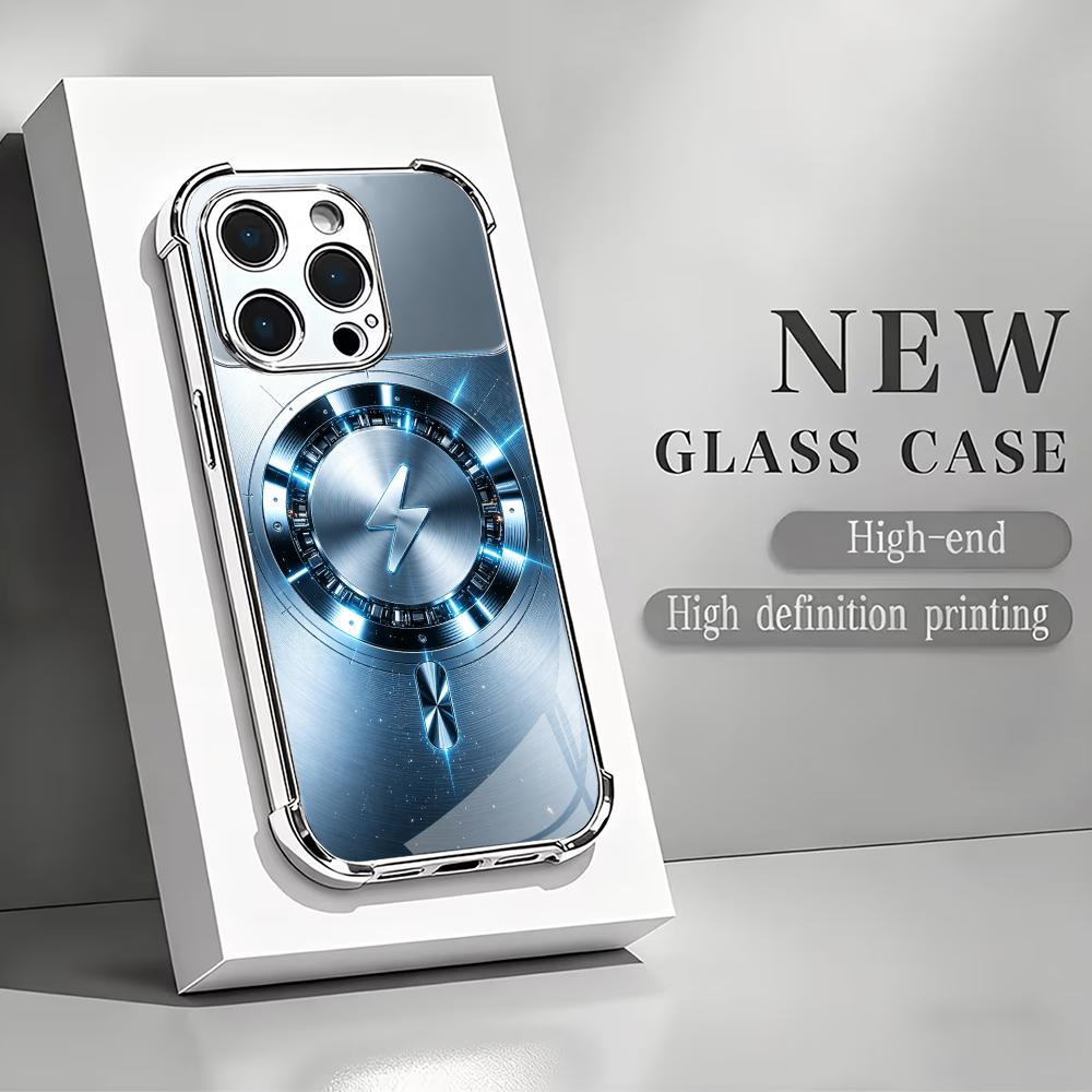 Pc Case Tempered Glass - Silver charging glow ring Tempered HD