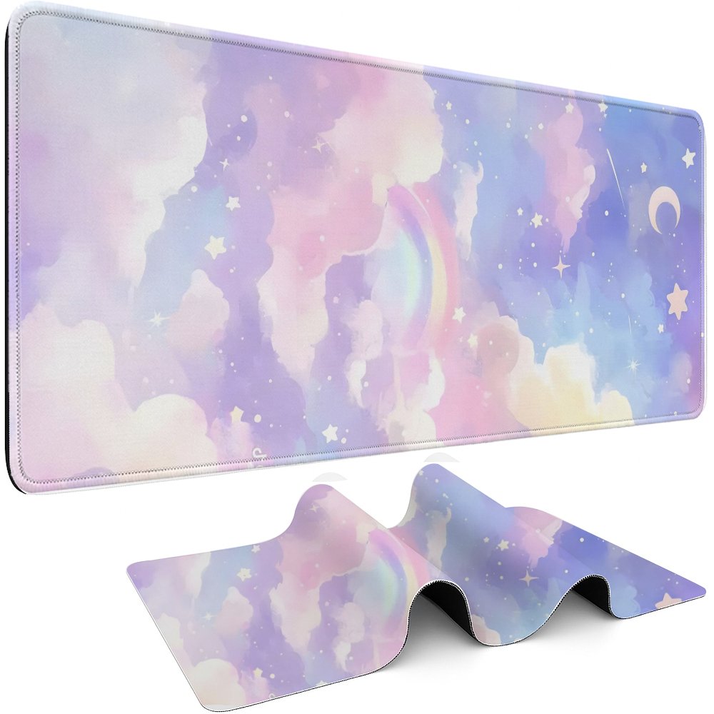 Pc Gaming Cloud Free - Pastel Rainbow Cloud Stars Extended Gaming