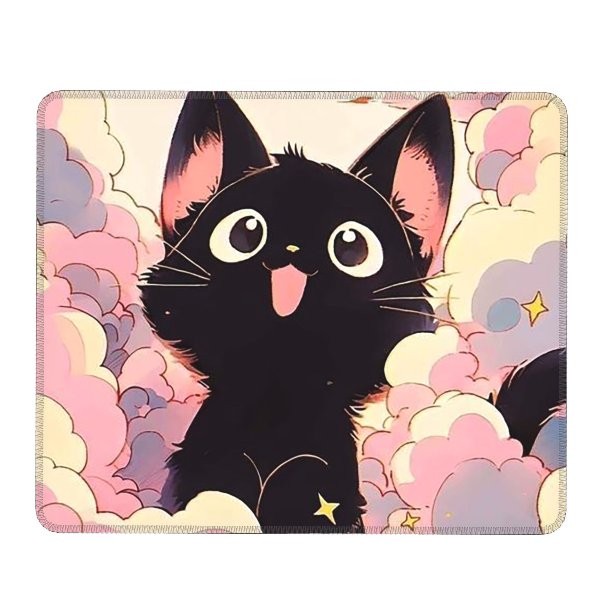 Pc Gaming Cloud Free - Romantic Black Cat In Cloud Illustration