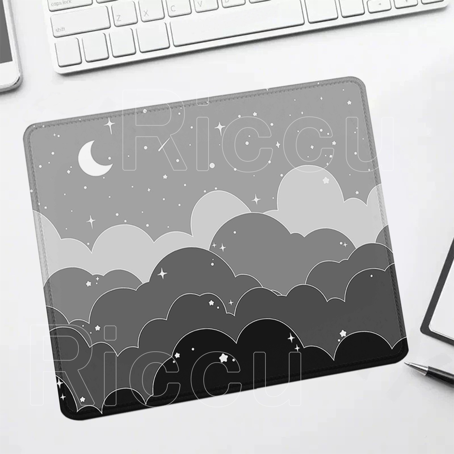 Pc Gaming Cloud Free - black and white Clouds moon small