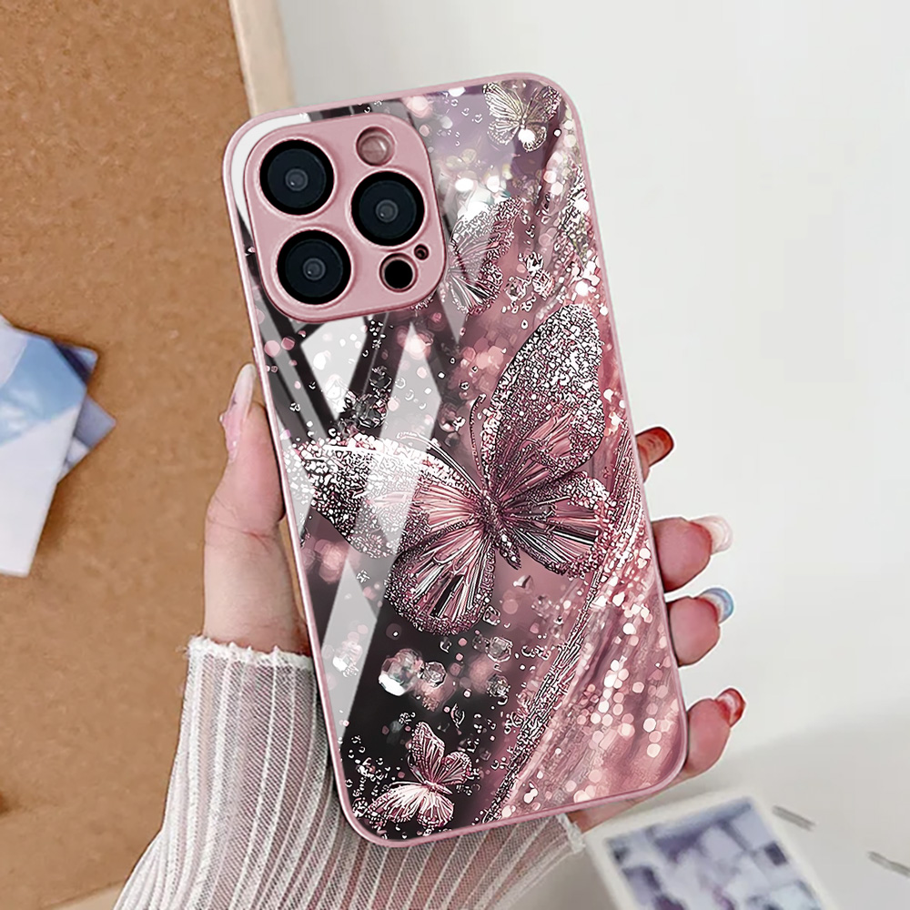 Butterfly Leopard Print Phone  - огляд і ціна Pc Case Tempered Glass