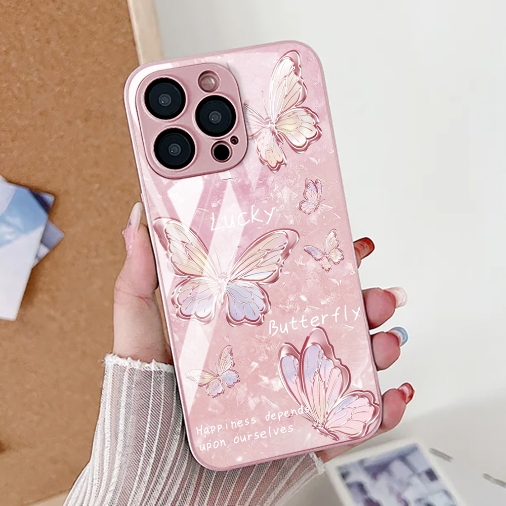 Butterfly Leopard Print Phone  - огляд і ціна Pc Case Tempered Glass