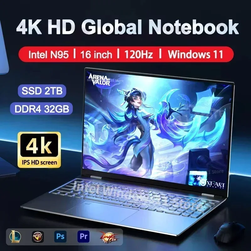 NEW  Laptop Intel N95 4K HD 12 - огляд і ціна Pc Gaming Notebook
